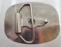Brushed Metal Belt Buckle With A 3D Relief of a Striped Bass Made In USA