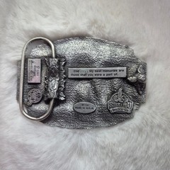 Vintage 1987 Siskiyou Buckle Co DAD Pewter Belt Buckle Blue Enamel USA Made M-50