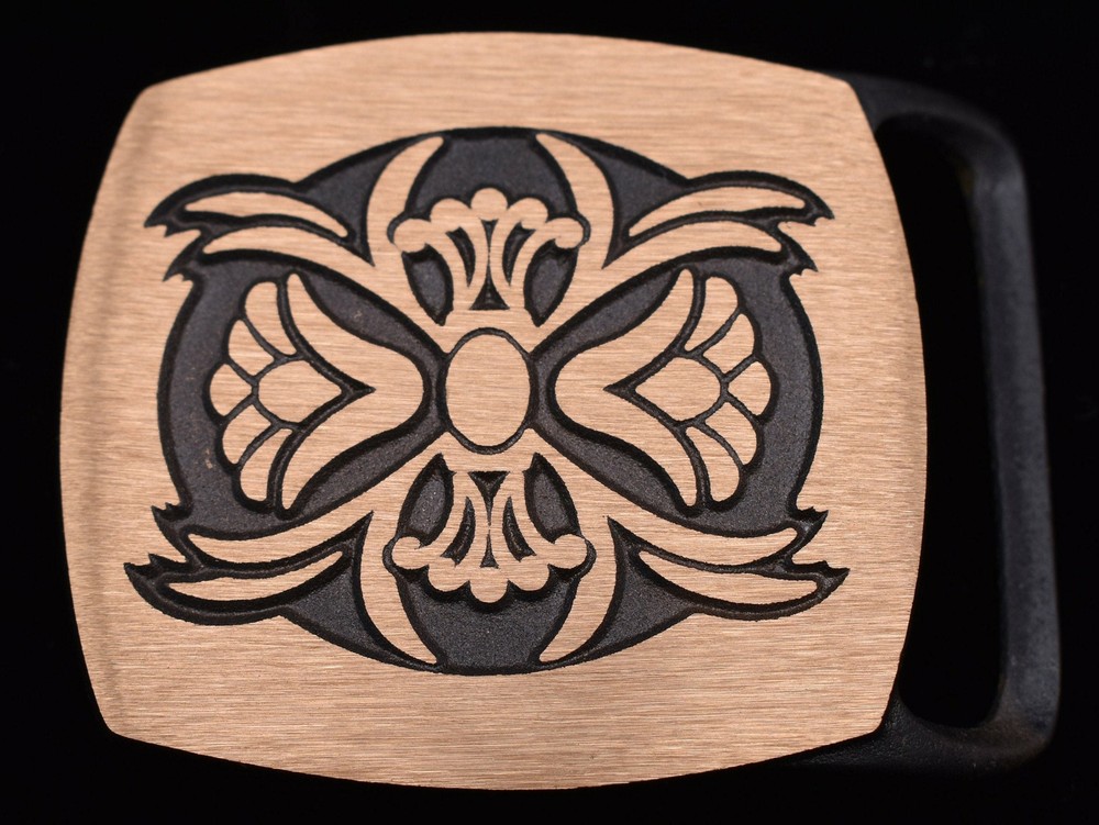 Tech Ether Guild « Narcissus » Vintage Solid Brass Belt Buckle
