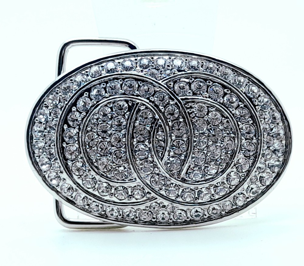 Fashion Men Women western classic Belt Buckle Silver Metal crystal rhinestones 8