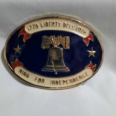 VTG Liberty Bell Bicentennial 1776 1976 Belt Buckle Patriotic American USA