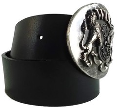 WASHED UP HOLLYWOOD 1.75” LIONS FLEUR HERALDIC OLD SILVER #065VS WUH BELT BUCKLE