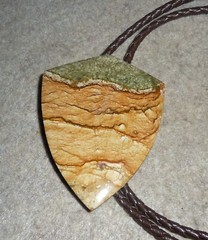 Handcrafted Buckle & Bola set Owyhee stone Green & Brown Natural stone