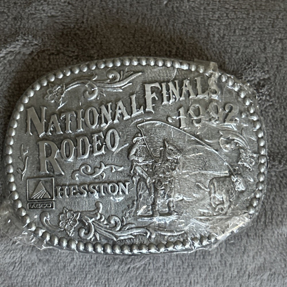 New 1992 HESSTON NFR NATIONAL FINALS RODEO Belt Buckle – New Old Stock Collector