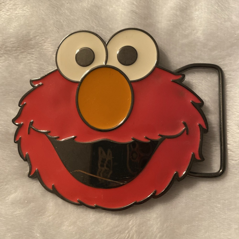 VTG Official Licensed Sesame Street Elmo Face Red Full Color Kitschy Belt Buckle