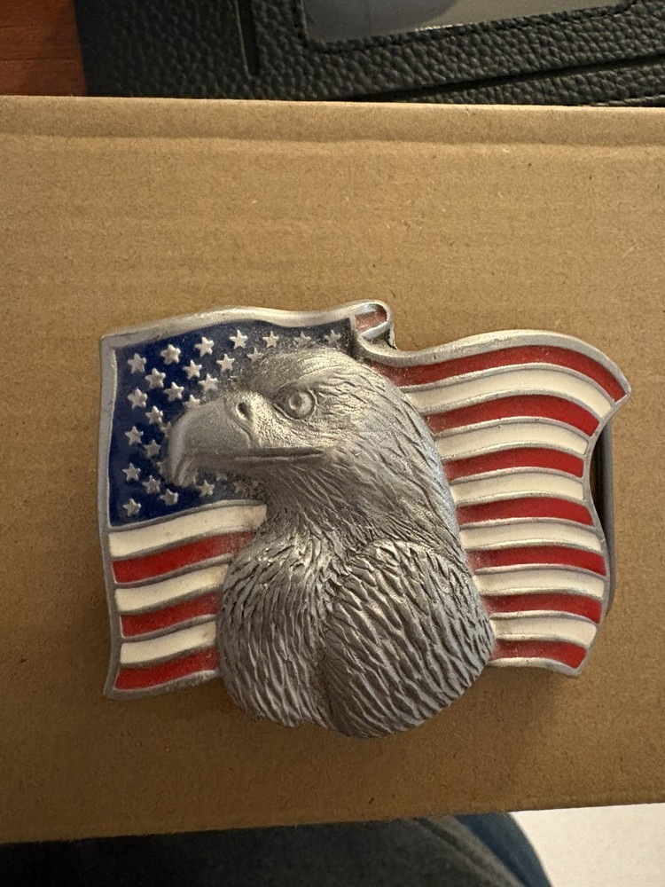 Belt Buckle, Eagle And Flag, Red White Blue , Patriotic