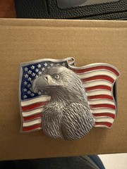 Belt Buckle, Eagle And Flag, Red White Blue , Patriotic