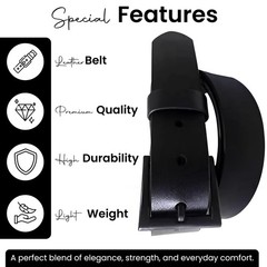 Beep Free 1 3/8&Prime; Genuine Italian Leather, Vegetable Tanned Belt 30-32, Black