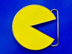 Pacman Maze Arcade Video Game Yellow Enameled 2010 by Namco Bandai Belt Buckle