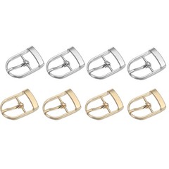 8Pcs 0.8&Prime; Single Prong Belt Buckle Metal Roller Buckle Silver/Light Gold