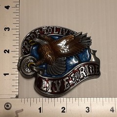 EAGLE RIDE TO LIVE LIVE TO RIDE BIKER MOTORCYCLE Metal Belt Buckle