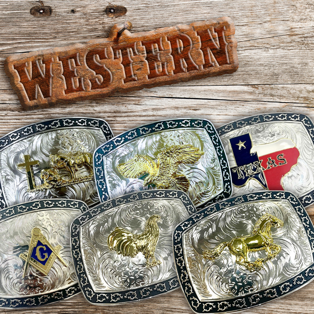 BELT BUCKLE COWBOY RODEO ROOSTER EAGLE BULL HORSE HEAD Hebillas Vaqueras