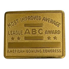 Vintage Belt Buckle American Bowling Congress Most Improved Average Award Blank