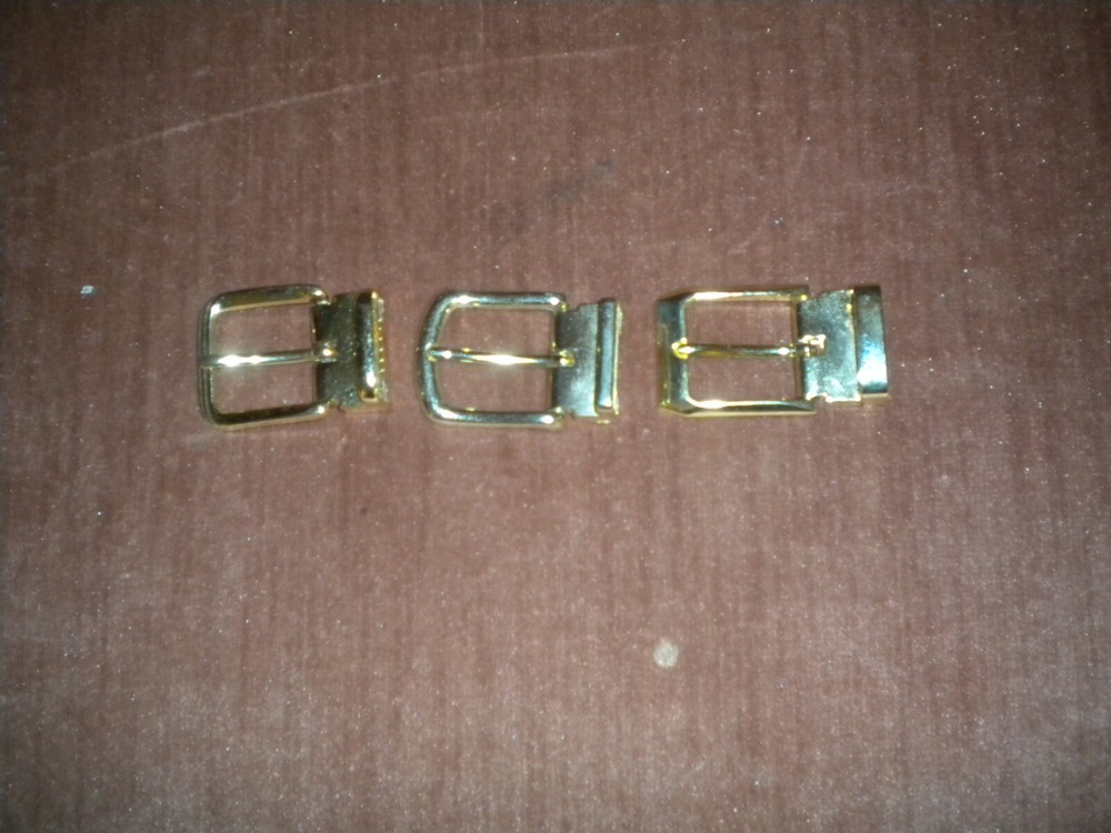 NEW LOT OF 3 GOLD BUCKLE FOR REVERSIBLE BELTS FOR 1 1/4IN WIDE PIN BUCKLE