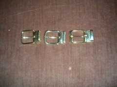 NEW LOT OF 3 GOLD BUCKLE FOR REVERSIBLE BELTS FOR 1 1/4IN WIDE PIN BUCKLE