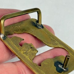 Vintage Labrador Retriever Dog Silhouette Brass Belt Buckle Gold Tone Cutout