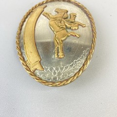 Vintage Western Belt Buckle Bucking Bronco Rodeo Gold Tone Nickle Silver