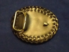 Real Western Rattlesnake Snakeskin Hand laced Belt Buckle made in USA