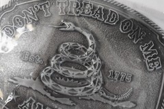 Don&rsquo;t Tread On Me Buckle w Snake Design America Silver Finish Accessory