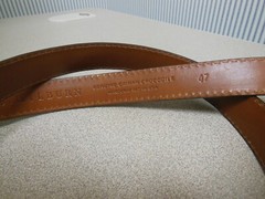 J. HILBURN Men&rsquo;s Brown Caiman Crocodile Belt Brass Buckle USA Size 47