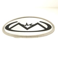 M Logo Oval Large Silver Belt Buckle 2.75×4&Prime;