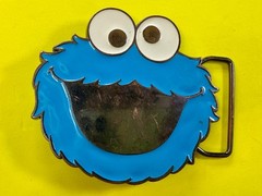 Sesame Street 2009 Cookie Monster Blue Muppet Character Belt Buckle