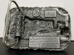 Vtg. belt buckle 1984 Siskiyou buckle freight yard locomotive Train Engine Mint!