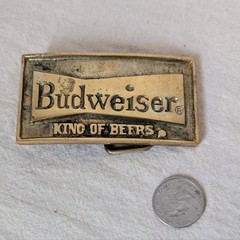 Vintage Brass Solid Brass Budweiser Belt Buckle