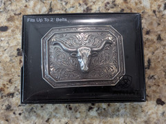 Ariat 4&Prime; Belt Buckle Longhorn A37008 Silver Metal