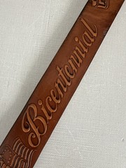 USA commerative 200th anniversary leather belt & buckle, Sz M 34-36, America!