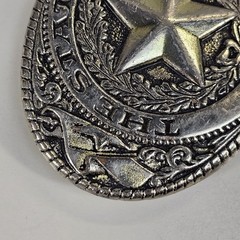 Texas State Seal Silver-Tone and Black Belt Buckle 3 3/4&Prime; x 2 3/4&Prime;