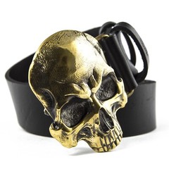 Skull Matte solid brass belt buckle, Dead head human skull solid belt buckle