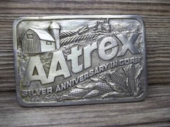 Aatrex Herbicide silver Anniversary belt Buckle for your corn crop Z52