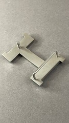 Silver H Buckle 40mm 1.5` Glossy Silver Hardware Belt Buckle