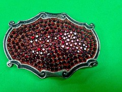 Red Rhinestone Completely Covered Womens Ladies Western Framed Belt Buckle