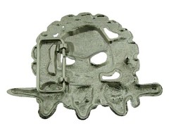 Skull Belt Buckle Metal Gothic Tattoo Halloween Costume Silver Swords Tribal New