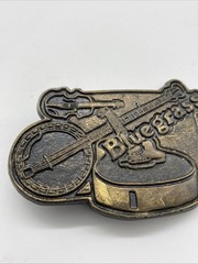 Bluegrass Music Guitar Banjo Fiddle 3D Belt Buckle Brass Music 3×2.5 Hillbilly *