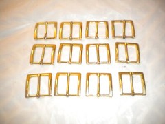 NEW LOT OF 12 GOLD COLOR REGULAR BUCKLE FOR 1 1/4 IN WIDE BELT