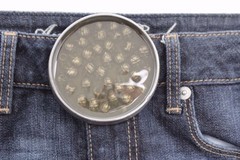 Men / Women Silver Metal Buckle Gothic Fashion Brown Skeleton Skulls Biker Round