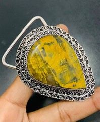 Neelite Gemstone 925 Sterling Silver Handmade Belt Buckles Vintage Gift For Him