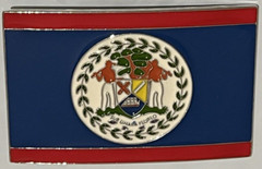 Belize Flag Belt Buckle Multi-Colored Western Cowboy Cowgirl Central America