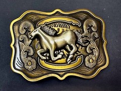 Running Horse Mustang Award Trophy Style Large HUGE Rodeo Cowboys Belt Buckle