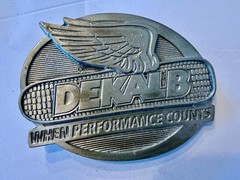 Vintage Dekalb Seed Logo Belt Buckle Silver Tone Heavy Duty Farmer Tractor