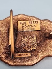 Belt Buckle, Chicago, by The Great American Buckle Co., 1982, Brass, Numbered