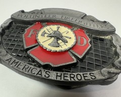 Vintage Buckles Of America Volunteer Firefighters America’s Heroes Belt Buckle