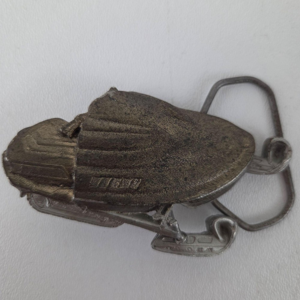 Vintage Gap Belt Buckle Mens Silver Solid Fine Pewter 1996 Western Snowmobile