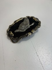 Vintage Canadian Goose  » Great American  » Brass/Fabric Belt Buckle # 5004