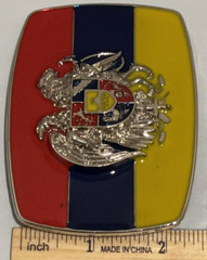 National Flag of Romania Belt Buckle Multi-Colored Western Cowboy Cowgirl