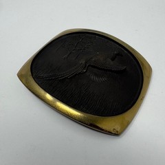 Vintage 1978 Steven L Knight Sculpture Pheasant Solid Bronze Belt Buckle