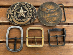 Vintage Belt Buckle Lot Western Texas Star Eagle Solid Brass Nickel Cowboy ADM